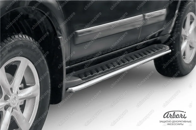 AFZDANIP10 Защита штатного порога d42 Arbori нерж. сталь для Nissan PATHFINDER 2004-2010