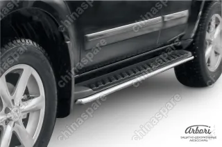 AFZDANIP10 Защита штатного порога d42 Arbori нерж. сталь для Nissan PATHFINDER 2004-2010