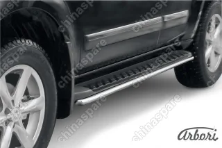 AFZDANIP10 Защита штатного порога d42 Arbori нерж. сталь для Nissan PATHFINDER 2004-2010