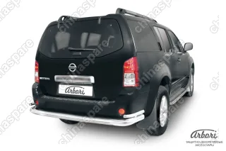 AFZDANIP12 Защита заднего бампера d76+d42 двойная Arbori нерж. сталь для Nissan PATHFINDER 2004-2010
