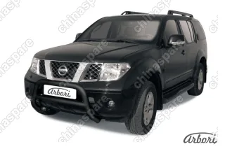 AFZDANIP04B Кенгурятник d76 низкий Arbori черн. для Nissan PATHFINDER 2004-2010
