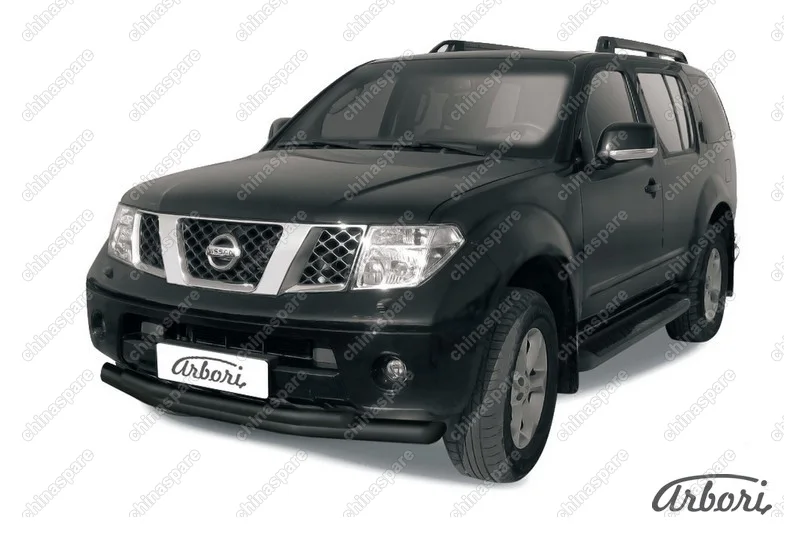 AFZDANIP06B Защита переднего бампера d76+d57 двойная Arbori черн. для Nissan PATHFINDER 2004-2010
