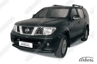 AFZDANIP06B Защита переднего бампера d76+d57 двойная Arbori черн. для Nissan PATHFINDER 2004-2010