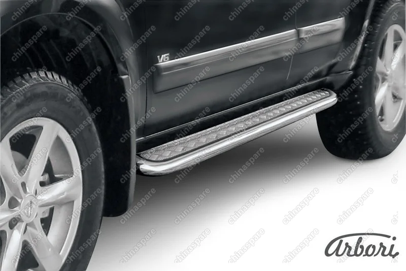 AFZDANIP1105 Защита порогов d57 с листом Arbori нерж. сталь для Nissan PATHFINDER 2011-2014