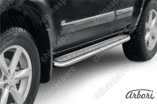 AFZDANIP1105 Защита порогов d57 с листом Arbori нерж. сталь для Nissan PATHFINDER 2011-2014