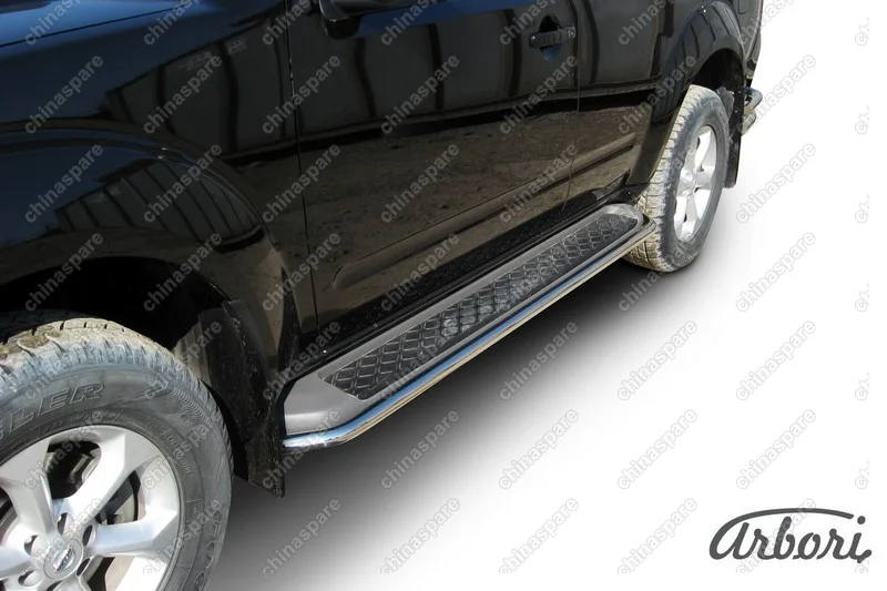 AFZDANIP1106 Защита штатного порога d42 Arbori нерж. сталь для Nissan PATHFINDER 2011-2014