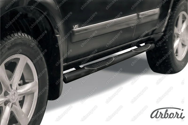 AFZDANIP1103B Защита порогов d76 с проступями Arbori черн. для Nissan PATHFINDER 2011-2014