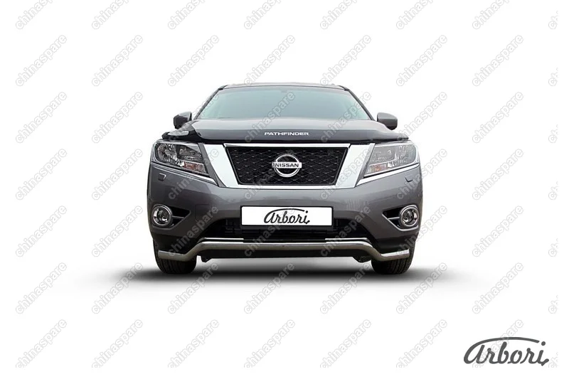 AFZDANIP1402 Защита переднего бампера d57 "Волна" Arbori нерж. сталь для NISSAN Pathfinder 2014-нв