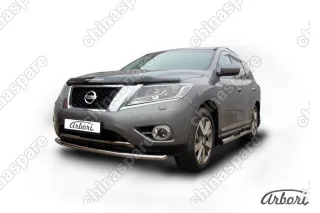 AFZDANIP1407 Защита переднего бампера d57 радиусная Arbori нерж. сталь для NISSAN Pathfinder 2014-нв