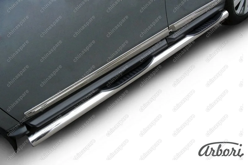 AFZDANIP1408 Защита порогов d76 с проступями Arbori нерж. сталь для NISSAN Pathfinder 2014-нв
