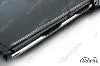 AFZDANIP1408 Защита порогов d76 с проступями Arbori нерж. сталь для NISSAN Pathfinder 2014-нв