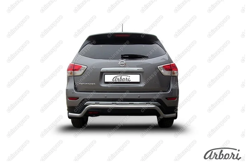 AFZDANIP1412 Защита заднего бампера d57 "Волна" Arbori нерж. сталь для NISSAN Pathfinder 2014-нв