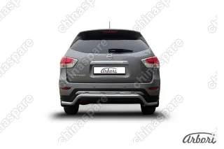 AFZDANIP1412 Защита заднего бампера d57 "Волна" Arbori нерж. сталь для NISSAN Pathfinder 2014-нв