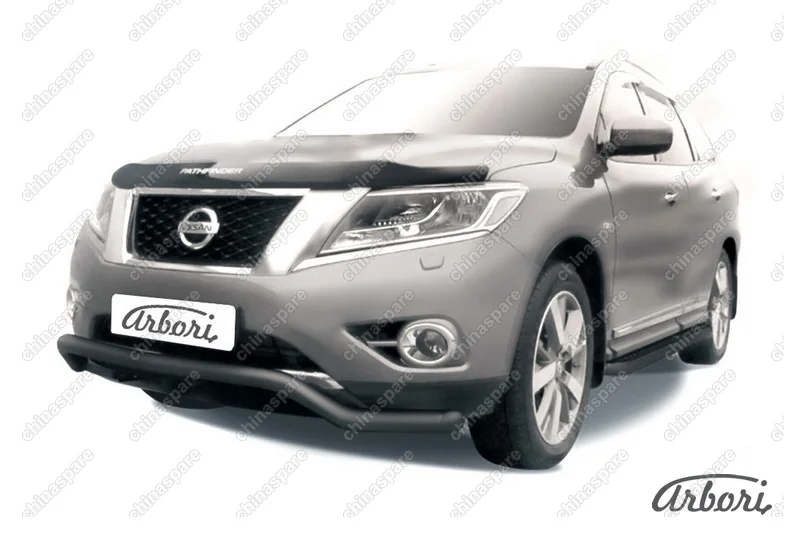 AFZDANIP1402B Защита переднего бампера d57 "Волна" Arbori черн. для NISSAN Pathfinder 2014-нв