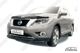 AFZDANIP1403B Защита переднего бампера d76+d57 двойная Arbori черн. для NISSAN Pathfinder 2014-нв
