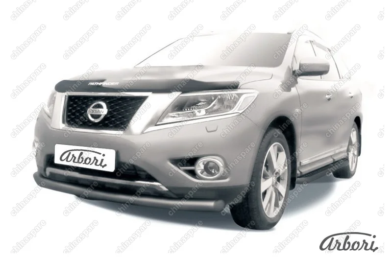 AFZDANIP1404B Защита переднего бампера d76 Arbori черн. для NISSAN Pathfinder 2014-нв