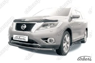 AFZDANIP1404B Защита переднего бампера d76 Arbori черн. для NISSAN Pathfinder 2014-нв