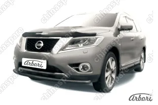 AFZDANIP1407B Защита переднего бампера d57 радиусная Arbori черн. для NISSAN Pathfinder 2014-нв