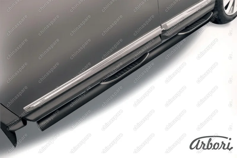AFZDANIP1408B Защита порогов d76 с проступями Arbori черн. для NISSAN Pathfinder 2014-нв
