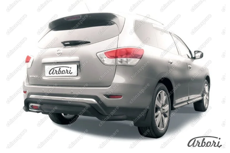 AFZDANIP1412B Защита заднего бампера d57 "Волна" Arbori черн. для NISSAN Pathfinder 2014-нв