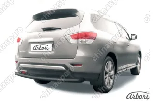 AFZDANIP1414B Защита заднего бампера d76 Arbori черн. для NISSAN Pathfinder 2014-нв