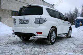 NPAT761215 Защита заднего бампера "уголки" d 76 одинарные "Nissan Patrol" 2010-, NPAT.76.1215