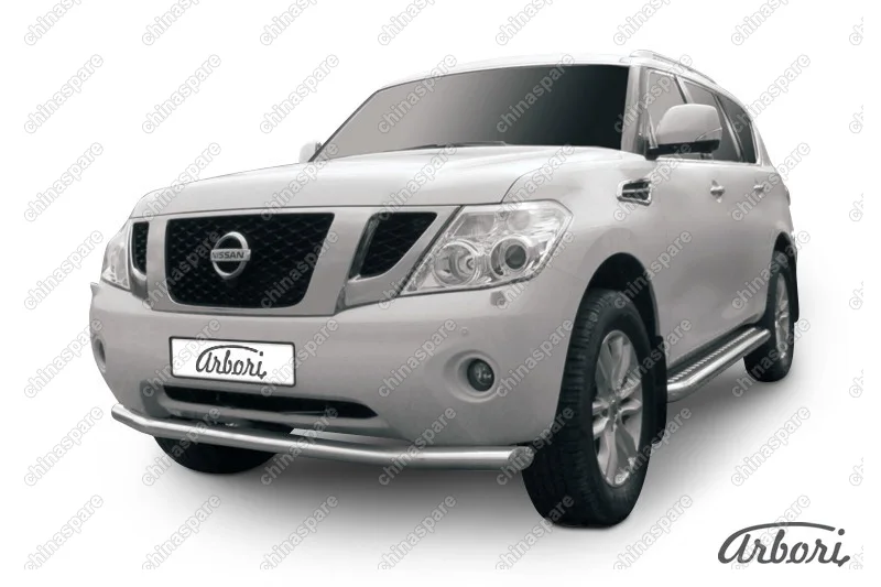 AFZDANIPAT05 Защита переднего бампера d76 Arbori нерж. сталь для Nissan PATROL 2012-2014