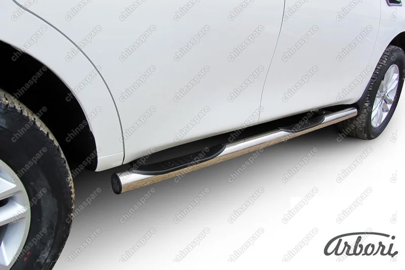 AFZDANIPAT10 Защита порогов d76 с проступями Arbori нерж. сталь для Nissan PATROL 2012-2014