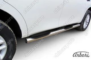 AFZDANIPAT10 Защита порогов d76 с проступями Arbori нерж. сталь для Nissan PATROL 2012-2014