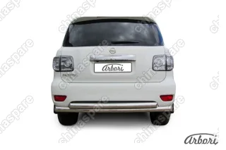 AFZDANIPAT15 Защита заднего бампера d 76+d76 двойная Arbori нерж. сталь для Nissan PATROL 2012-2014