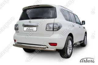 AFZDANIPAT15 Защита заднего бампера d 76+d76 двойная Arbori нерж. сталь для Nissan PATROL 2012-2014