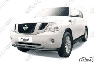 AFZDANIPAT05B Защита переднего бампера d76 Arbori черн. для Nissan PATROL 2012-2014