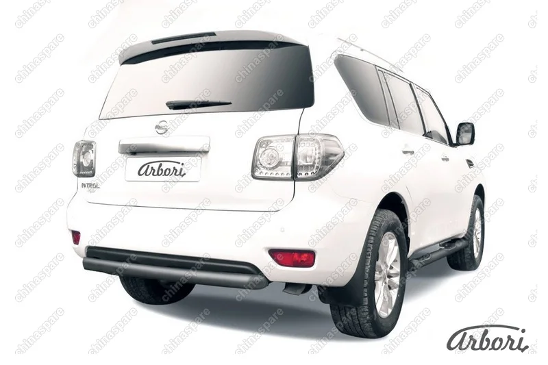 AFZDANIPAT17B Защита заднего бампера d76 короткая Arbori черн. для Nissan PATROL 2012-2014