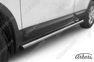 Защита порогов d76 труба Arbori нерж. сталь для Nissan QASHQAI 2007-2010