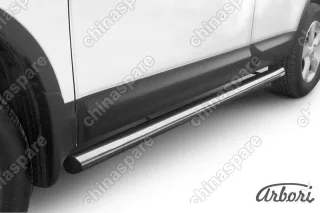 Защита порогов d76 труба Arbori нерж. сталь для Nissan QASHQAI+2 2007-2010