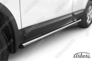 Защита порогов d57 труба Arbori нерж. сталь для Nissan QASHQAI+2 2007-2010