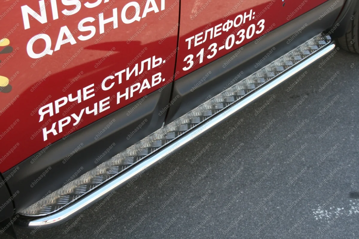 Пороги с листом d 42 (компл 2шт) "Nissan Qashqai" 2007, NQSH.82.0455