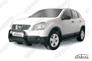 Кенгурятник d57 низкий  Arbori черн. для Nissan QASHQAI 2007-2010