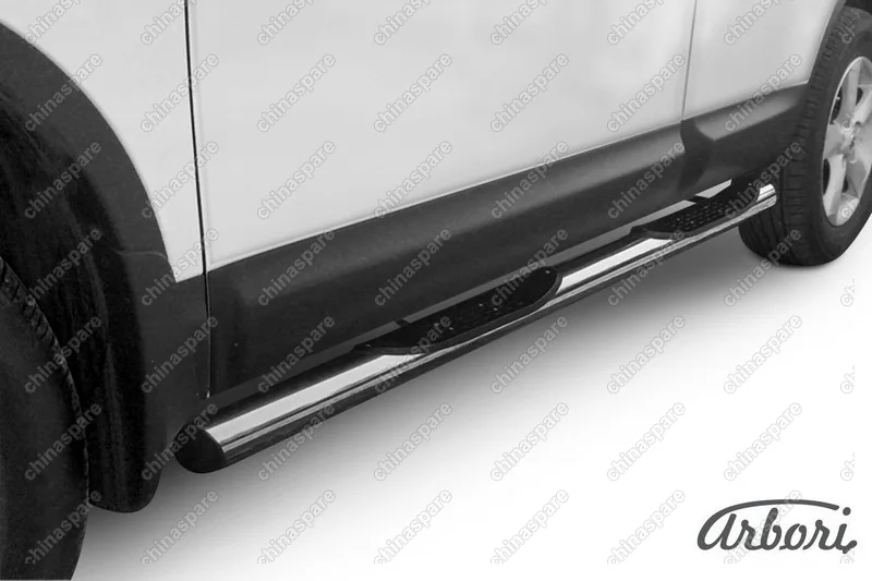 Защита порогов d76 с проступями Arbori нерж. сталь для Nissan QASHQAI 2011-2013