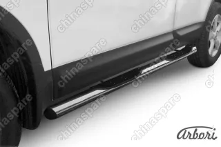 Защита порогов d76 с проступями Arbori нерж. сталь для Nissan QASHQAI 2011-2013