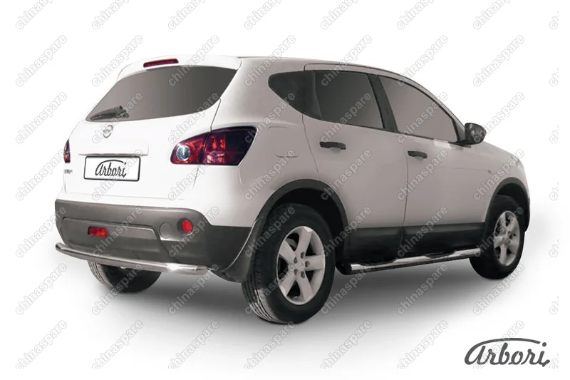 Защита заднего бампера d57 Arbori нерж. сталь для Nissan QASHQAI 2011-2013