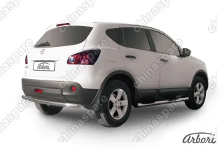 Защита заднего бампера d57 Arbori нерж. сталь для Nissan QASHQAI 2011-2013