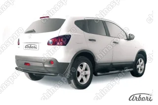Защита заднего бампера d57 Arbori черн. для Nissan QASHQAI 2011-2013