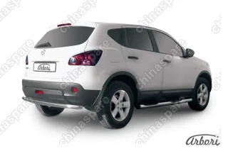 Защита заднего бампера d57 Arbori нерж. сталь для Nissan QASHQAI+2 2011-2013