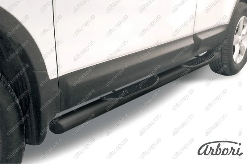Защита порогов d76 с проступями Arbori черн. для Nissan QASHQAI+2 2011-2013
