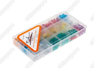 AFU-S-P180 Набор автомобильных предохранителей Стандарт в пластиковой коробке 180 штук