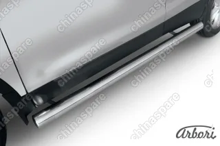 Защита порогов d76 труба Arbori нерж. сталь для NISSAN Qashqai 2014-нв