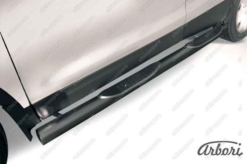 Защита порогов d76 с проступями Arbori черн. для NISSAN Qashqai 2014-нв