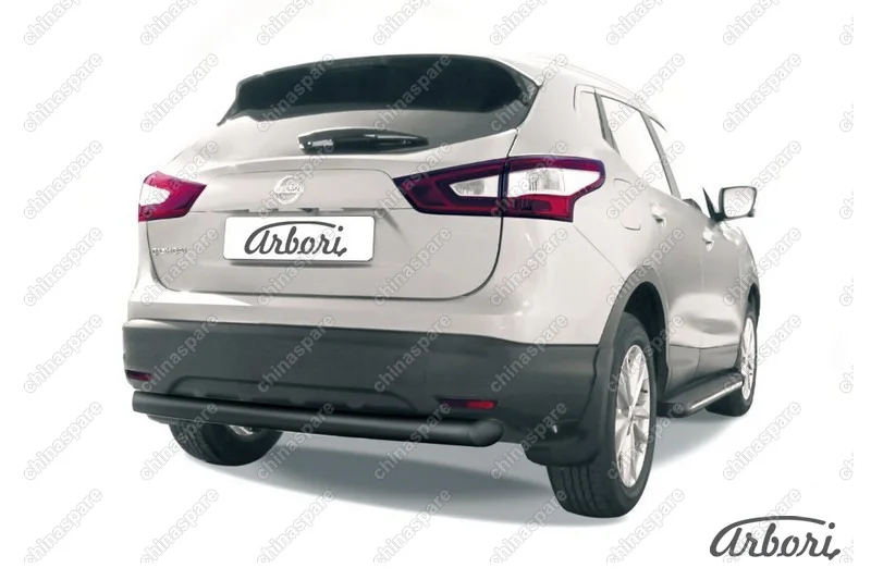 Защита заднего бампера d76 Arbori черн. для NISSAN Qashqai 2014-нв