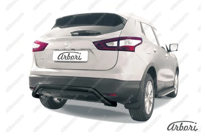 Защита заднего бампера d57 скоба Arbori черн. для NISSAN Qashqai 2014-нв